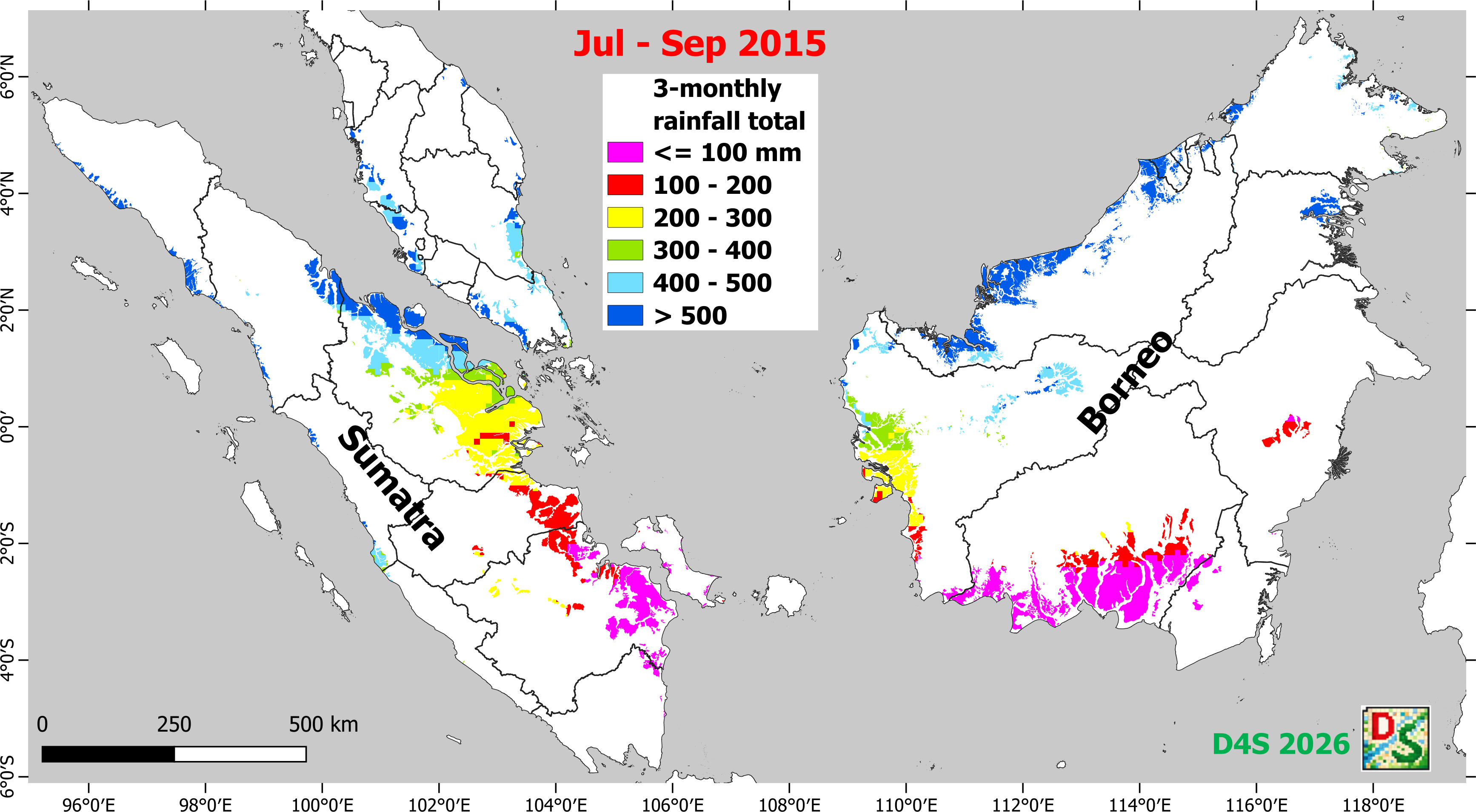 3-month rainfall total map