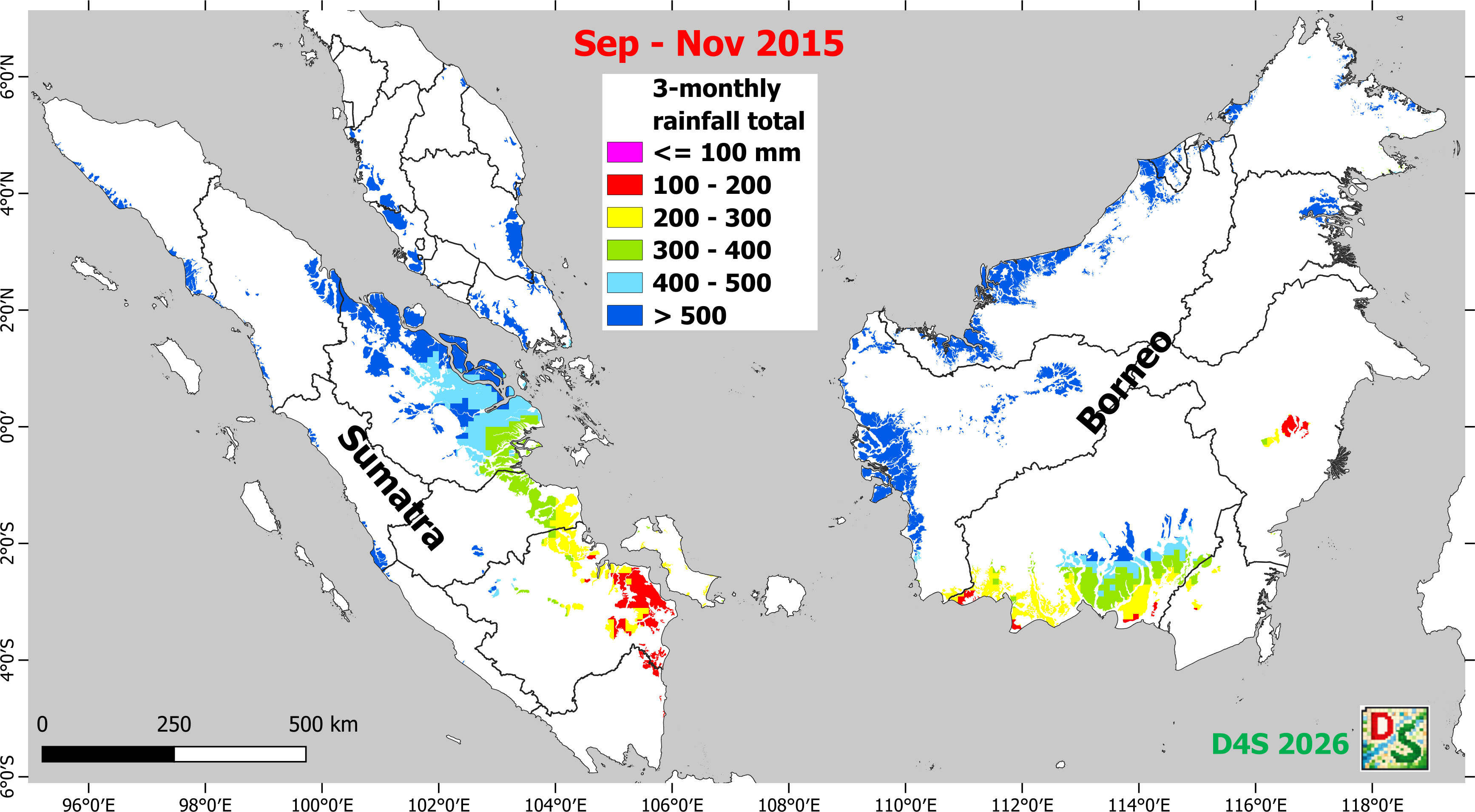 3-month rainfall total map