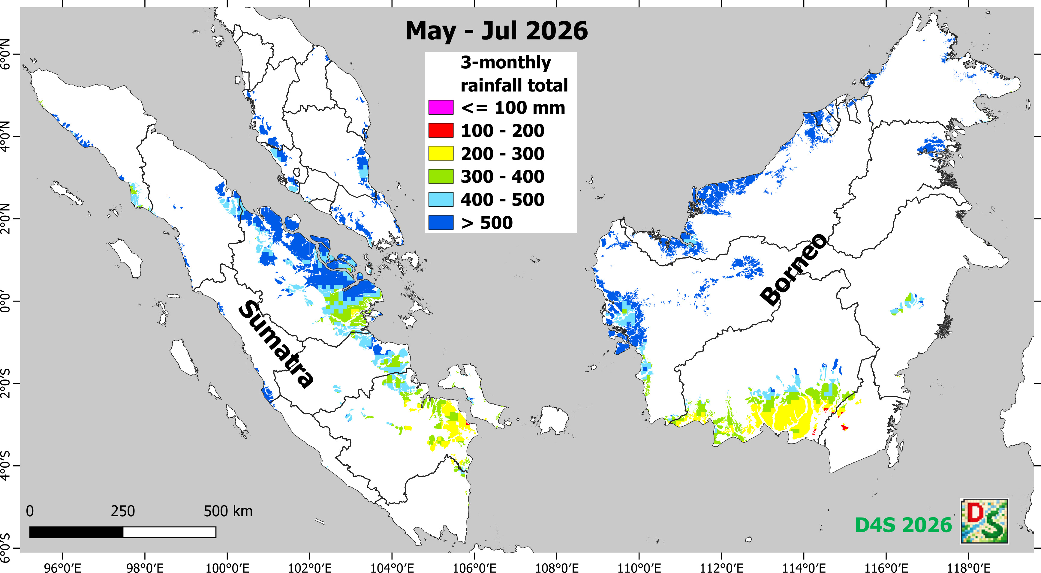 3-month rainfall total map