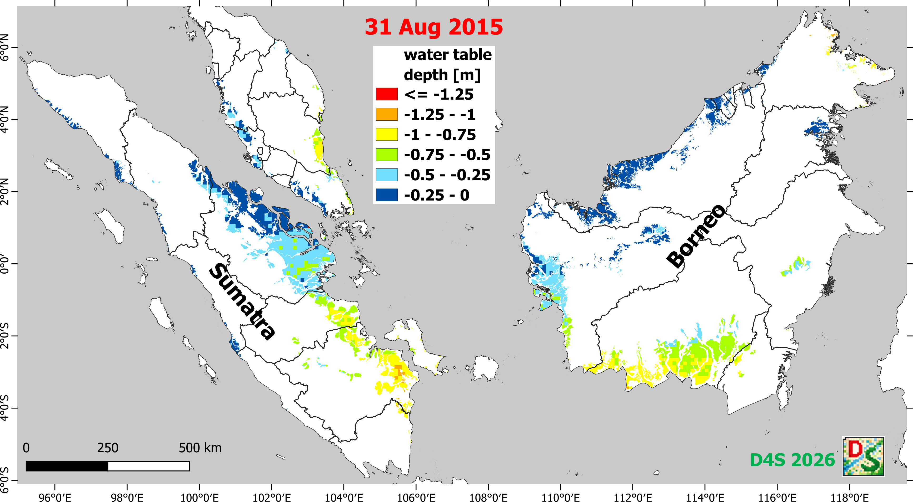 2015 water table depth map