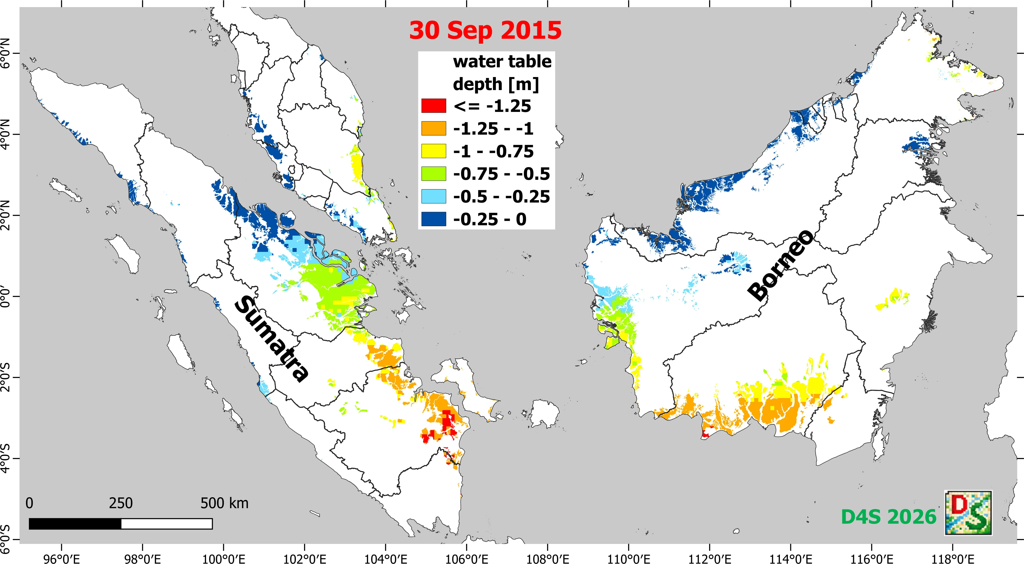 2015 water table depth map