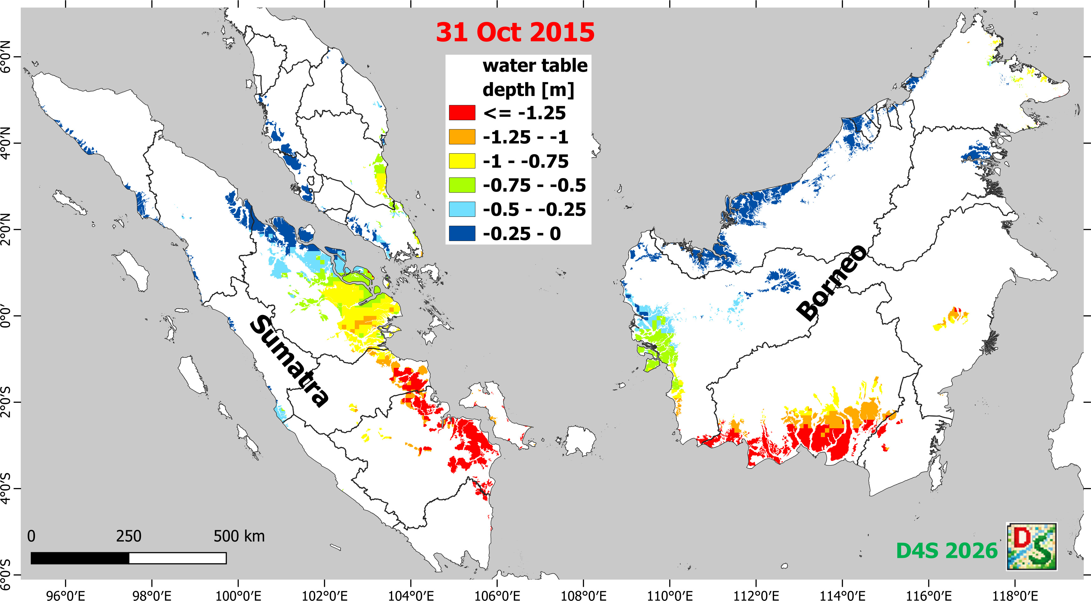 2015 water table depth map
