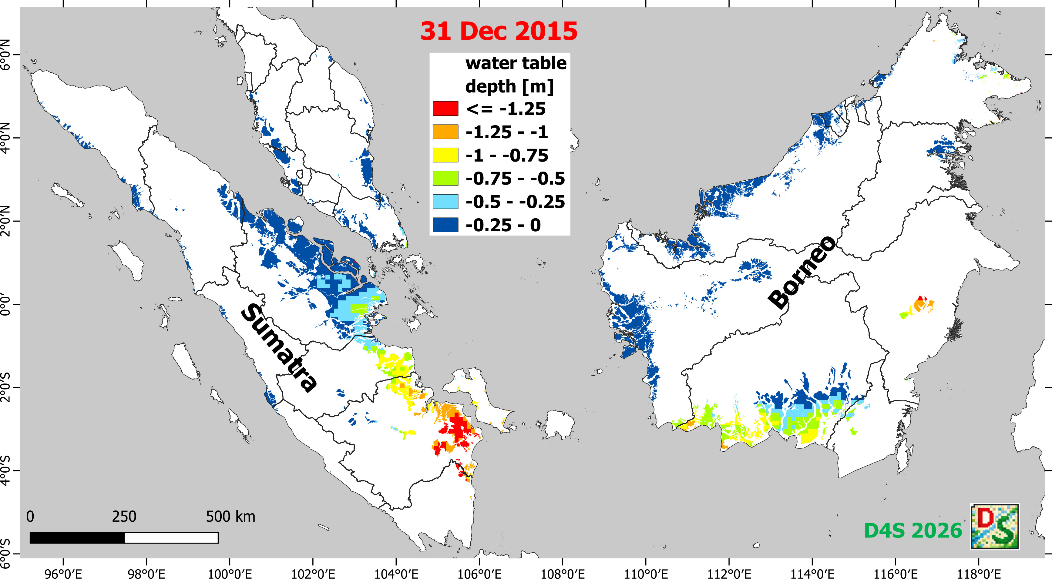 2015 water table depth map